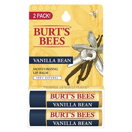 Photo 1 of Burt's Bees 100% Natural Moisturizing Lip Balm Vanilla Bean - 0.15 Oz X 2 Pack
