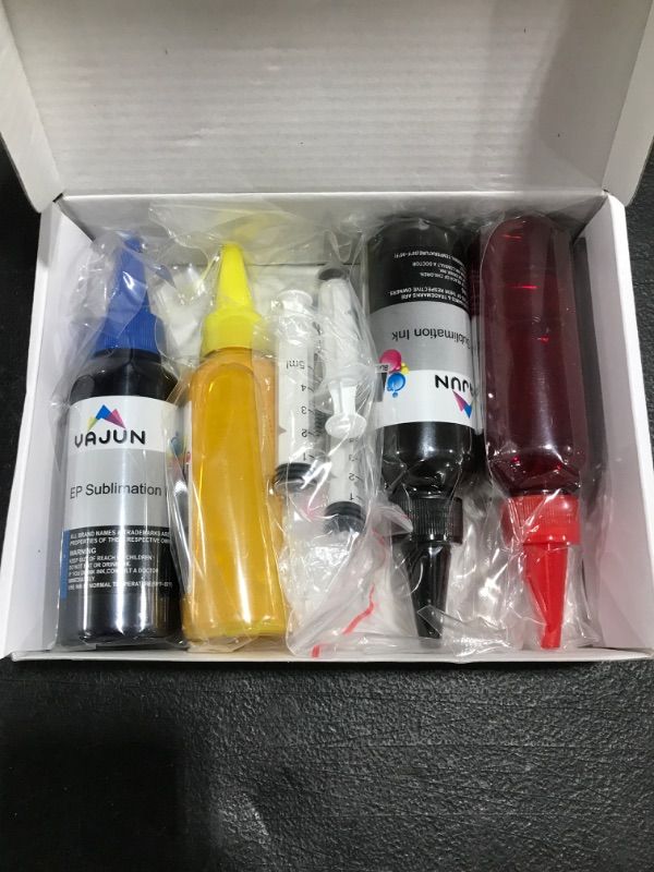 Photo 3 of VAJUN 400ml Sublimation Ink for Epson C88 C88+ WF7710 WF7720 WF7110 WF7210 ET2720 ET2750 ET4700 Inkjet Printers Heat Press Transfer on Mugs, Plates, Polyester Shirts, Phone Cases etc
