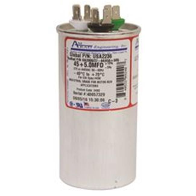 Photo 1 of Amrad Engineering 132341 Round USA-Made Motor Run Capacitor, 45-5 MFD - 370-440 VAC
