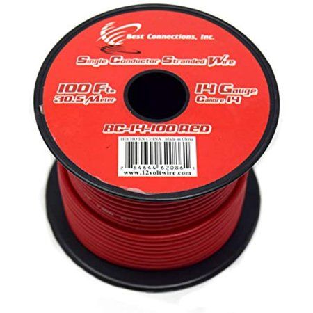 Photo 1 of 14 Gauge Stranded Wire - 100 Power Ground Remote Primary Hook-up Cable 12-Volt (Red)
