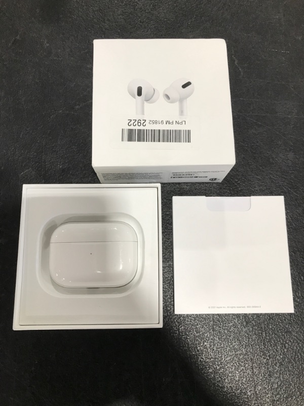 Photo 3 of Apple AirPods Pro Wireless Earbuds with MagSafe Charging Case. Active Noise Cancelling, Transparency Mode, Spatial Audio, Customizable Fit, Sweat and Water Resistant. Bluetooth Headphones for iPhone. OPEN BOX. PRIOR USE. 
