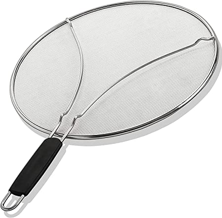 Photo 1 of BergKoch Splatter Screen for Frying Pan - 13 Inch Stainless Steel Grease Splatter Guard - Cover Oil Splash when Sizzling Bacon, Cooking Fried Chicken or Popcorn
