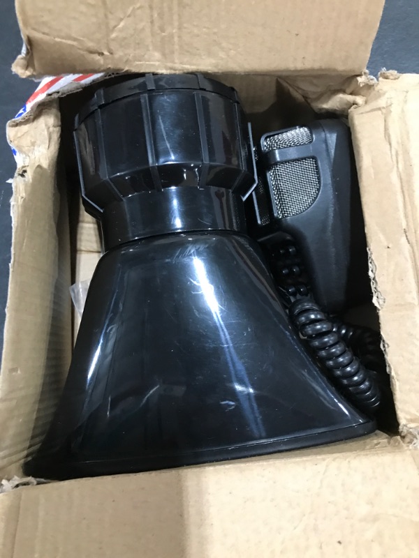 Photo 2 of FARBIN Car Siren Horn 7 Tone Police Siren Vehicle Loudspeaker with Handheld Microphone Amplifier 12V 100W Emergency Sounds Siren Electric Horn with Mic PA
OPEN BOX. 