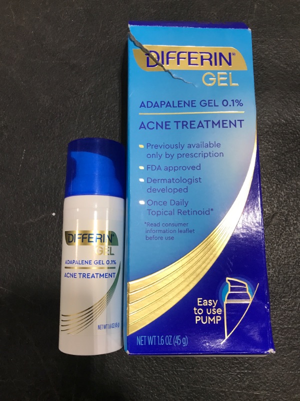 Photo 2 of Acne Treatment Differin Gel, 90 Day Supply, Retinoid Treatment for Face with 0.1% Adapalene, Gentle Skin Care for Acne Prone Sensitive Skin, 45g Pump. OPEN BOX. EXP. 09/2023.
