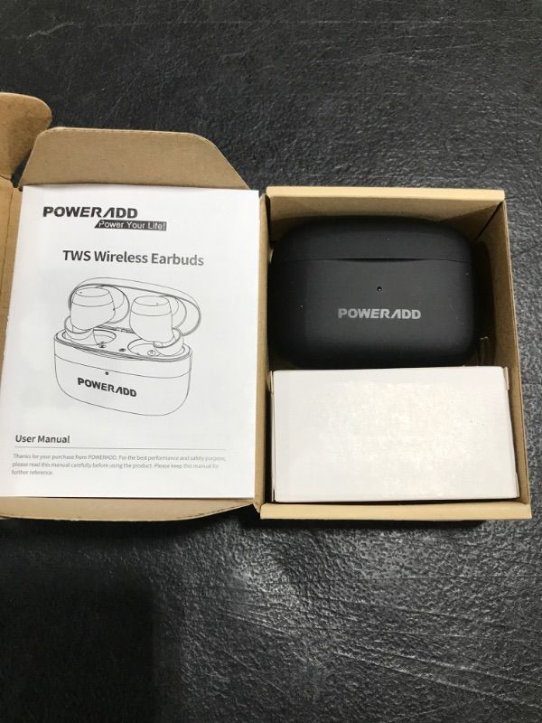 Photo 3 of PowerAdd S12 Wireless In Ear Bluetooth Earbuds Headphones Mic Earphones Volume. NEW IN BOX. 
