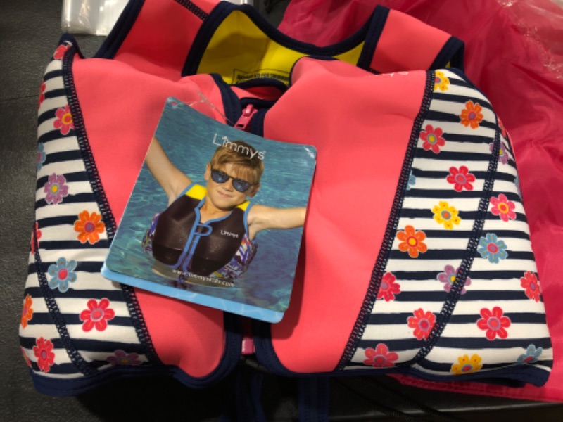 Photo 2 of  Limmys Premium Neoprene Swim Vest for Children - Ideal Buoyancy Swimming Aid for Girls - Drawstring Bag Included
 Size L 5-9yo