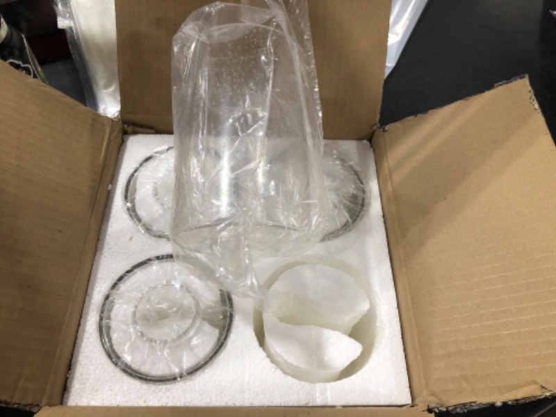 Photo 2 of 4 Pack Seeded Glass Shade Covers, 5.9n Height, 3.9in Diameter, 1.65in Fitter Clear Bubble Glass Shade Replacements, Cylinder Globe Light Fixture Replacements for Pendant Light Chandelier
