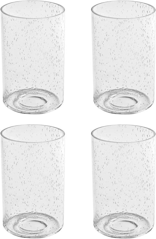 Photo 1 of 4 Pack Seeded Glass Shade Covers, 5.9n Height, 3.9in Diameter, 1.65in Fitter Clear Bubble Glass Shade Replacements, Cylinder Globe Light Fixture Replacements for Pendant Light Chandelier
