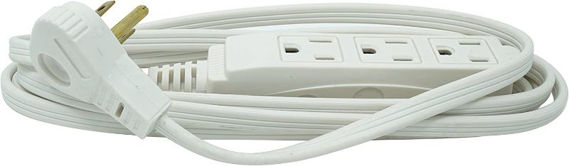 Photo 1 of Woods SlimLine 2241 16/3 Flat Plug Indoor Extension Cord, 8-Foot, 3 Outlets, Right Angled Plug, Space Saving Design, UL Listed
