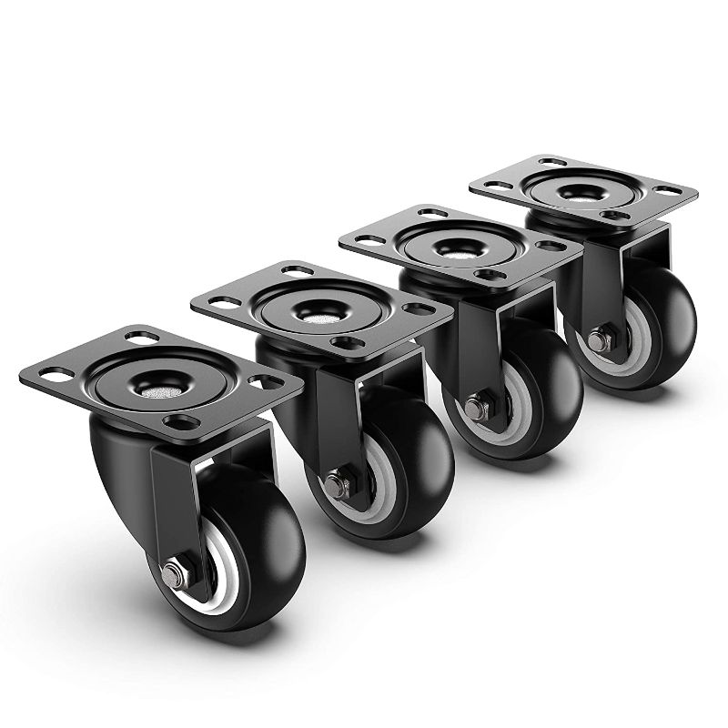 Photo 1 of 2 inch Swivel Caster Wheels Without Brake and No Noise Wheels, Heavy Duty Casters Total Capacity 600lbs (Pack of 4)