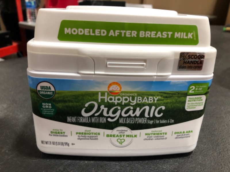 Photo 1 of Happy Baby Organic Infant Formula with Iron Stage 2 21 Oz. BB 04/2024.
