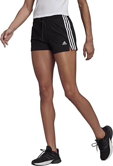 Photo 1 of adidas Women's Essentials Slim 3-Stripes Shorts. SIZE LARGE. 
