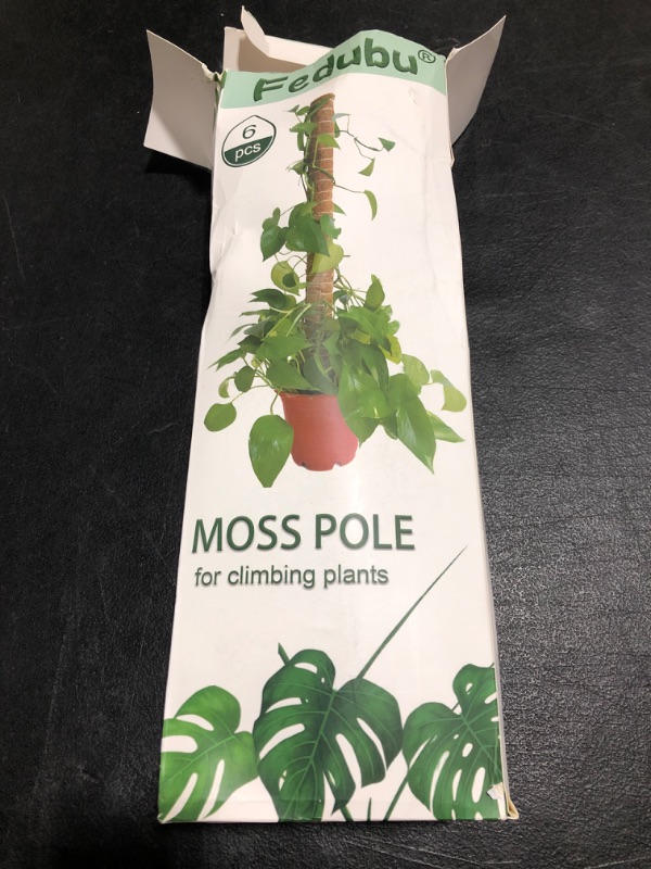 Photo 2 of 6 Pcs Moss Pole Plant Support 15.7 Inch and 12 Inch, Coir Moss Poles for Climbing Plants Indoor, Coco Totem Stick Extension for Potted Plants, Monstera, Creepers to Grow Upwards. OPEN BOX. 
