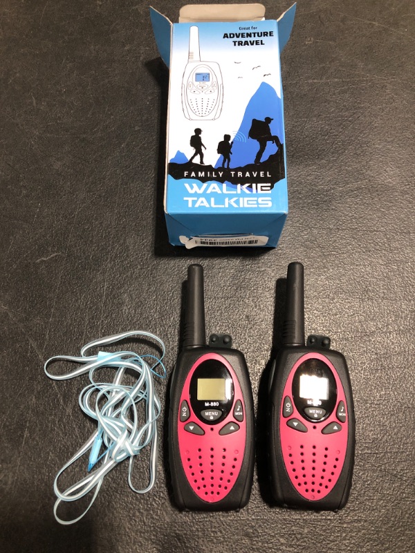 Photo 2 of Two Way Radios for Adults, Topsung M880 FRS Walkie Talkie Long Range with VOX Belt Clip/Hands Free Walki Talki with Noise Cancelling for Women Kids Camping Hiking Cruise Ship (RED/PINK 2 in 1). OPEN BOX. PRIOR USE. PHOTO FOR REFERENCE. DOES NOT INCLUDE CA