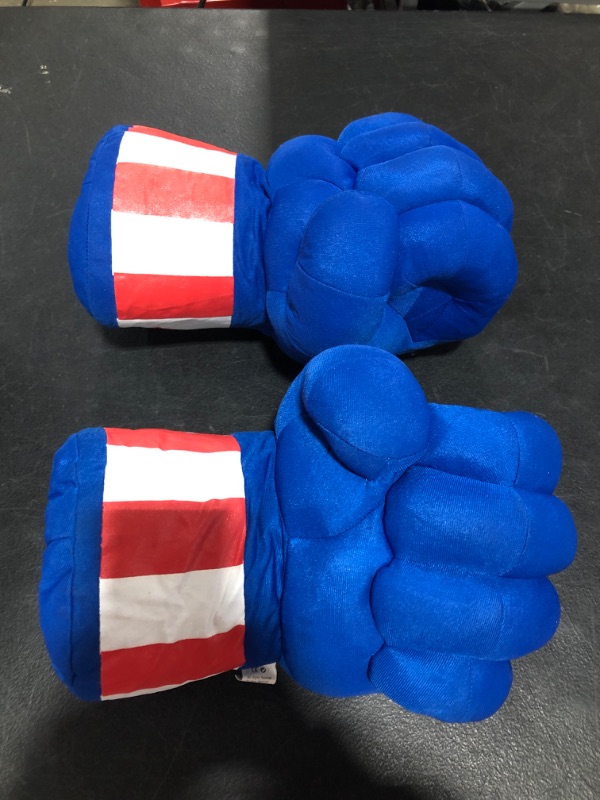 Photo 1 of Captain Hero Hands for Kids, illuOKey Blue Captain Superhero Gloves, Ideal for Cosplay, Halloween, Party, Birthday Gift. MISSING PACKAGE, PRIOR USE. 
