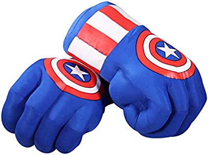 Photo 1 of Captain Hero Hands for Kids, illuOKey Blue Captain Superhero Gloves, Ideal for Cosplay, Halloween, Party, Birthday Gift. MISSING PACKAGE, PRIOR USE. 

