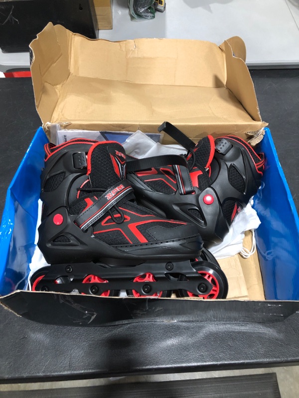 Photo 3 of 2PM INLINE SKATES FOR KIDS. RED/BLACK COLORS. SIZE 4Y-7Y. BOX DAMAGE. PRIOR USE. 