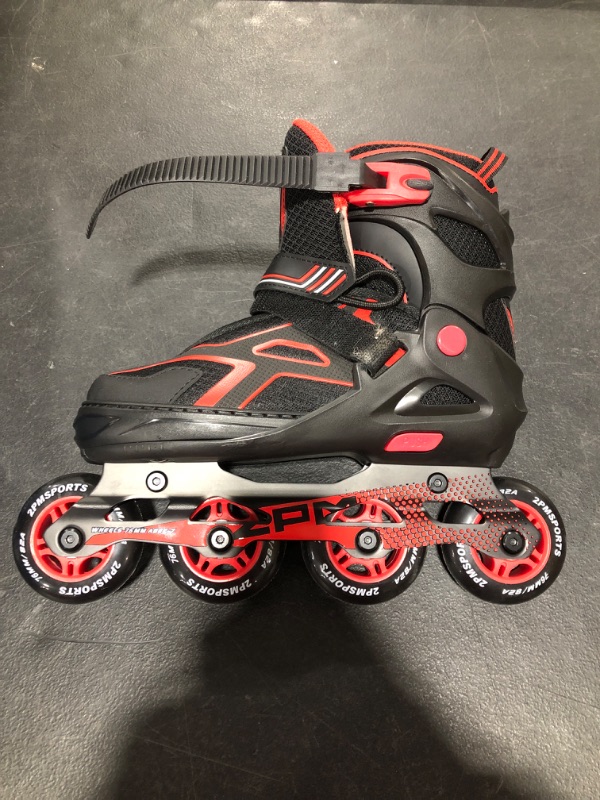 Photo 2 of 2PM INLINE SKATES FOR KIDS. RED/BLACK COLORS. SIZE 4Y-7Y. BOX DAMAGE. PRIOR USE. 