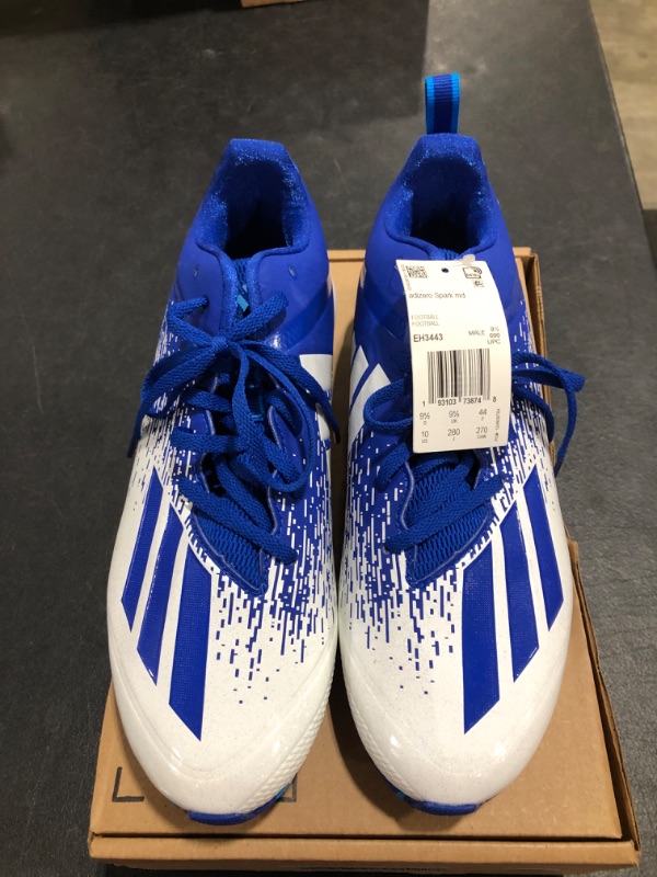 Photo 2 of Adidas Men's Adizero Spark Football Cleats Team Royal Blue/White, 10 / 11 - Football at Academy Sports. SIZE 10 US. PRIOR USE. 
