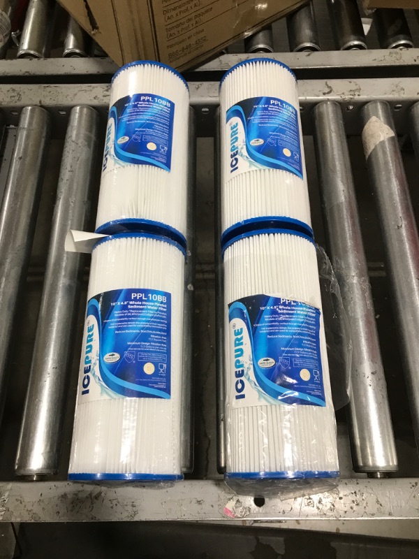 Photo 2 of 10" x 4.5" Whole House Pleated Sediment Water Filter Replacement for GE FXHSC, Culligan R50-BBSA, Pentek R50-BB, DuPont WFHDC3001, W50PEHD, GXWH40L, GXWH35F, for Well Water, Pack of 4