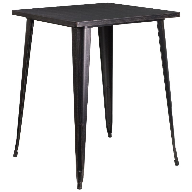 Photo 1 of Flash Furniture Commercial Grade 31.5" Square Black Metal Indoor-Outdoor Bar Height Table
