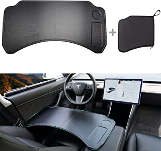 Photo 1 of COTAZA Car Laptop Desk for Tesla Model 3 Model Y, Carbon Fiber Tray,Steering Wheel Eating Table, Car Travel Table for Tesla Model Y Model 3 Accessories
