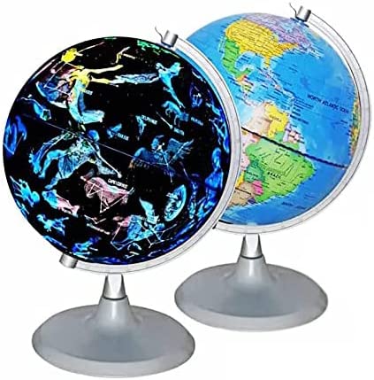 Photo 1 of CYHO Illuminated World Globe - USB 2 in 1 LED Desktop World Globe, Interactive Earth Globe with World Map and Constellation View Fit for Kids Adults, Ideal Educational Geographic Learning Toy (G-1)
