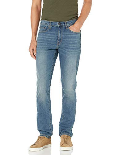 Photo 1 of Amazon Essentials Men's Slim-Fit Stretch Jean, Medium Blue, Vintage, 42W X 32L
