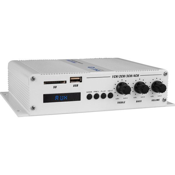 Photo 1 of Pyle PFMRA450BW 400W Marine Water-Resistant 4-Channel Amplifier with Bluetooth and USB
