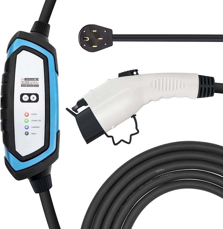 Photo 1 of BougeRV Level 2 EV Charger, 240V 32Amp 25 Feet Charging Cable with NEMA14-50 Plug, Portable EVSE Electric Vehicle Charger
