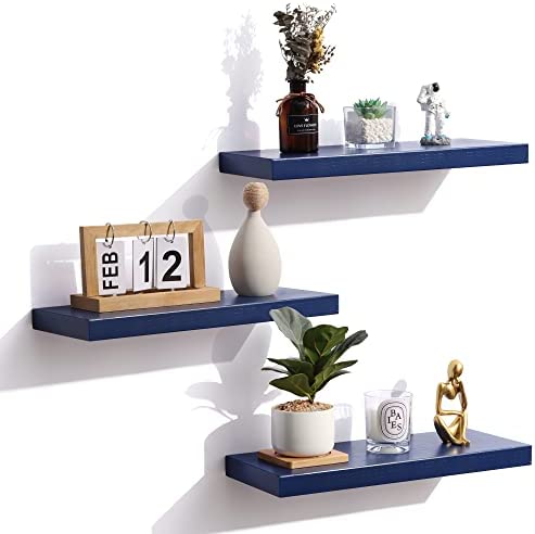 Photo 1 of 3 PACK WITH HARDWARE FUQING FURNITURE DARK BLUE FLOATING SHELVES, 17 INCHES