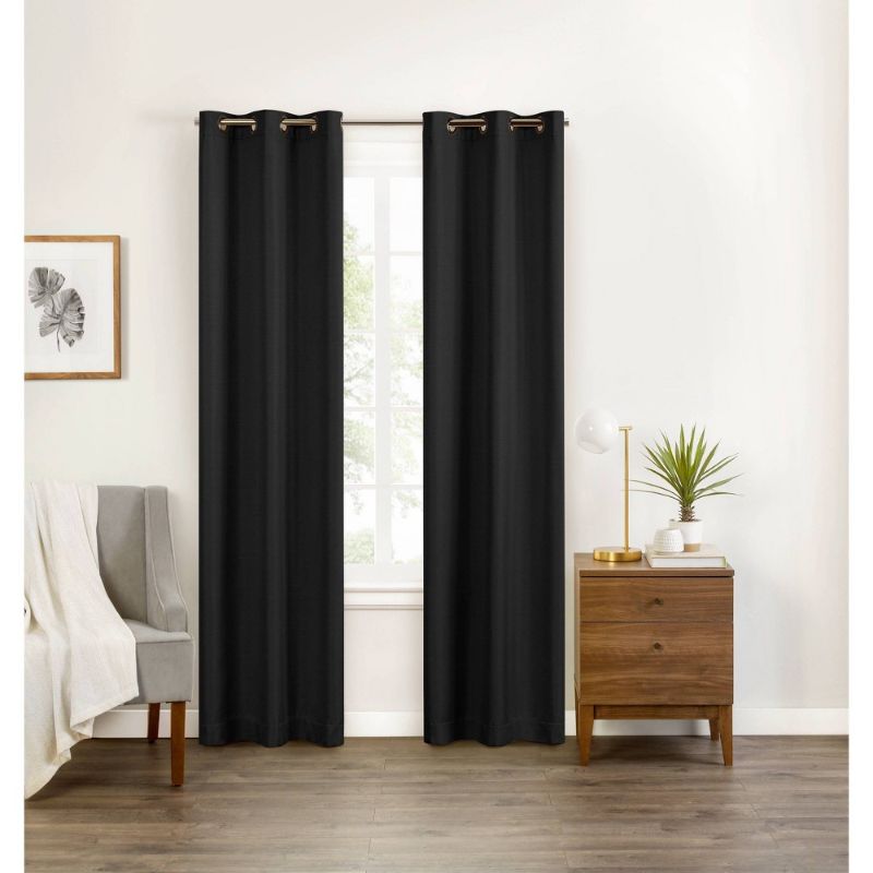 Photo 1 of 1pc Blackout Celeste Draft Stopper Curtain Panel - 40" x 84" - Set of 3