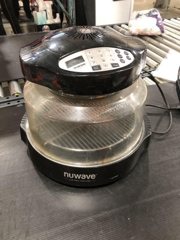 Photo 2 of NuWave  Pro Plus Black Programmable Round Porcelain Roaster Oven with Metal Lid
