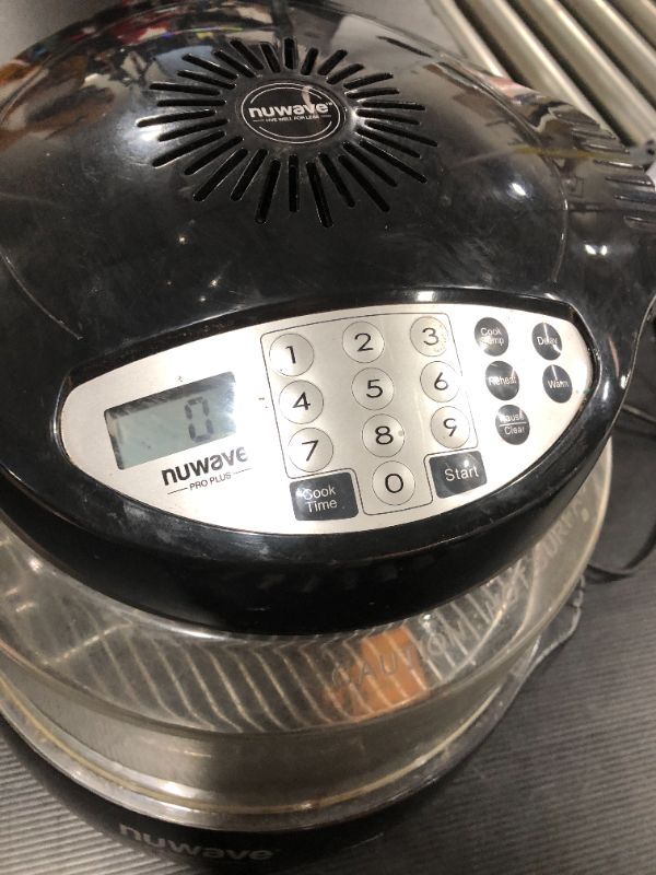 Photo 3 of NuWave  Pro Plus Black Programmable Round Porcelain Roaster Oven with Metal Lid
