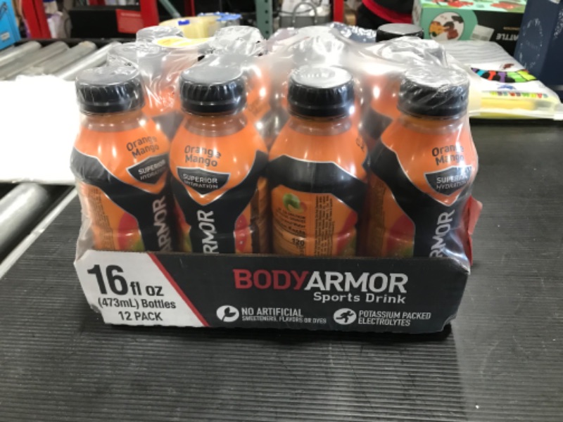 Photo 2 of 12 PACK OF Body Armor Super Drink, Orange Mango - 16 oz
EXP 6/22