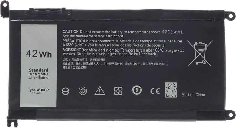 Photo 1 of 42WH WDXOR 11.4V Battery Replace for Dell Inspiron 13 7378 13 5000 5378 5368 15 7579 5567 5568 5578 7570 7569 Inspiron 5000 7000 17 5000 Series Laptop
