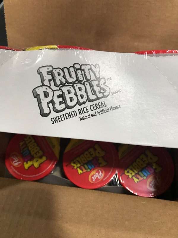 Photo 3 of 2 Pack of Post Fruity PEBBLES Breakfast Cereal, Portable Individual Cereal Cups To Go, Gluten Free Cereal 24ct 