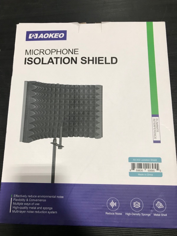 Photo 1 of Aokeo Studio Recording Microphone Isolation Shield