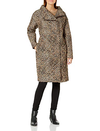 Photo 1 of Daily Ritual Women's Quilted Oversized-Fit Long Coat, Leopard Print, Medium SIZE M
