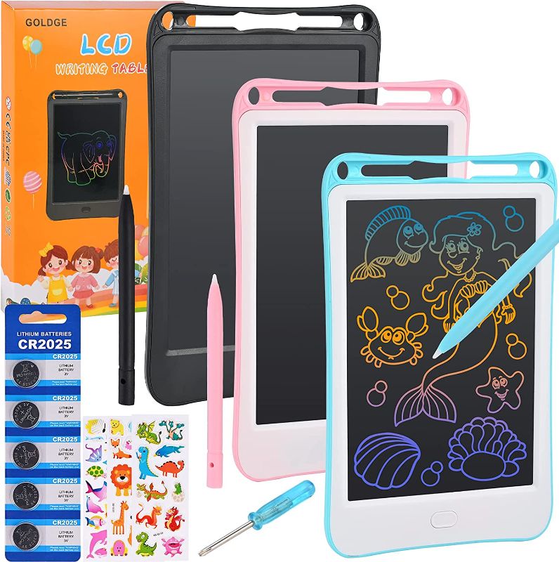 Photo 1 of 3 Packs LCD Writing Tablet for Kids, GOLDGE 8 Inch Doodle Board, Toys for Girls Boys 8-10 3-10, Doodle Pad, Drawing Pad for Kids, Kids Drawing Tablet Drawing Board, Magic Board
