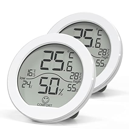 Photo 1 of Indoor Thermometer Digital Hygrometer 2 Pack – Room Thermometer and Humidity Gauge – LCD Hygrometer Thermometer with Max and Min Records
