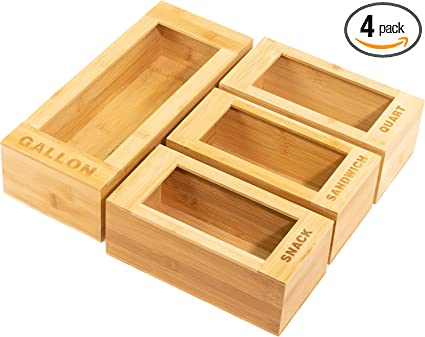 Photo 1 of Ziplock Bag Organizer for Drawer - Bamboo Kitchen Food Storage Bag Organizer Holder