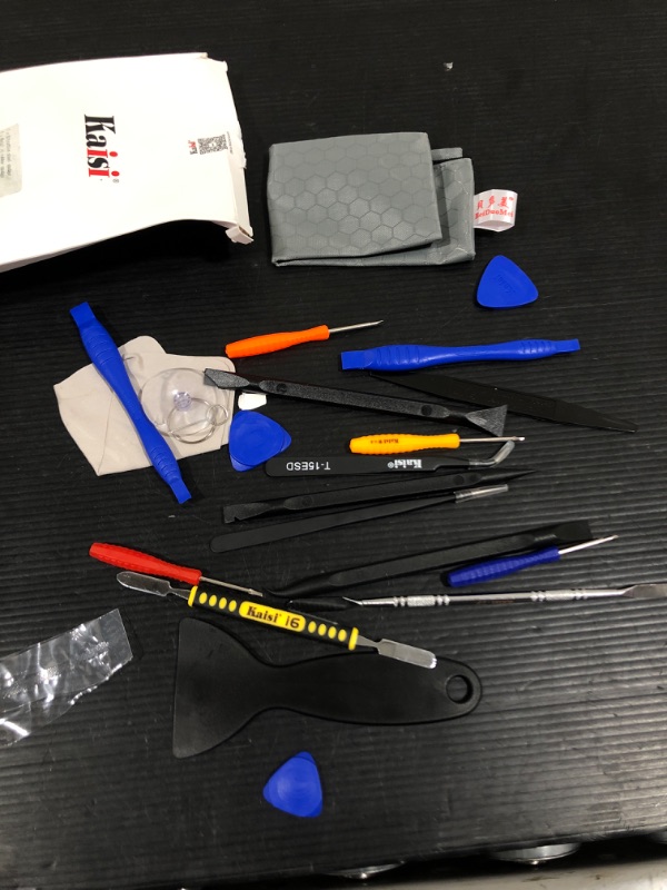 Photo 2 of Kaisi Professional Electronics Opening Pry Tool Repair Kit with Metal Spudger Non-Abrasive Carbon Fiber Nylon Spudgers and Anti-Static Tweezers for Cellphone iPhone Laptops Tablets and More