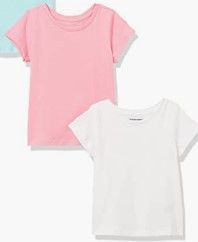 Photo 1 of Amazon Essentials Girls and Toddlers' Short-Sleeve T-Shirts, Multipacks 3T
