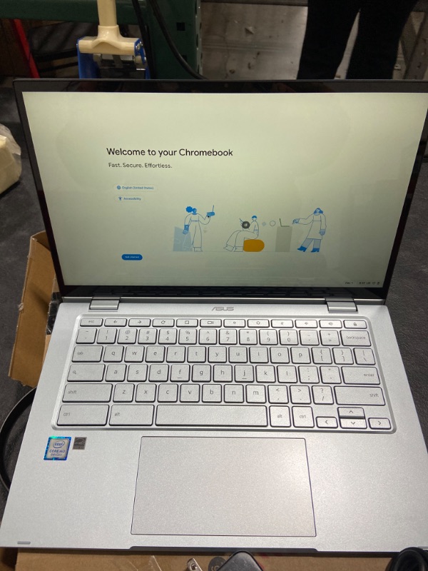 Photo 2 of ASUS Chromebook Flip C433 14" FHD Touchscreen 2-in-1 Laptop, Intel Core m3-8100Y up to 3.4GHz, 8GB RAM, 128GB Storage (64GB eMMC + 64GB Flash Drive), 802.11AC WiFi, Backlit Keyboard, Silver, Chrome OS