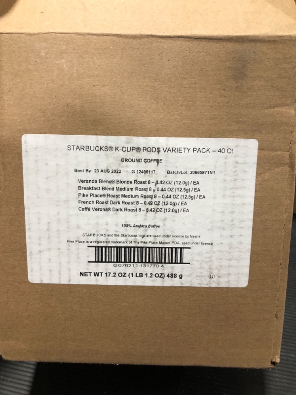 Photo 1 of Starbucks K-Cup Coffee Pods—Starbucks Blonde, Medium & Dark Roast Coffee—Variety Pack—100% Arabica—1 box (40 pods total)