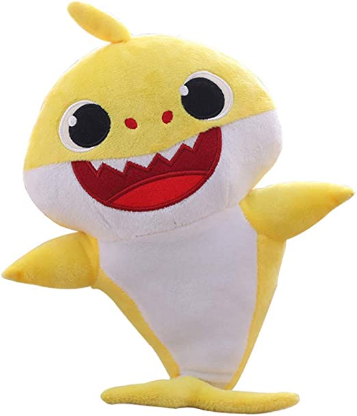 Photo 1 of Baby Cute Shark Official Singing Plush - Adorable Shark Stuffed Animal Plush Toy,Music Sound Baby Cute Shark Plush for Kids Gift Children Girl (Yellow)