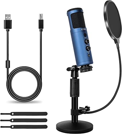 Photo 1 of CODN USB Microphone, Condenser Microphone for Computer, Professional 192KHZ/24Bit Streaming Podcast Gaming Mic Kit with Adjustable Stand, Pop Filter, Volume Adjustment, Mute Button for YouTube, Studio