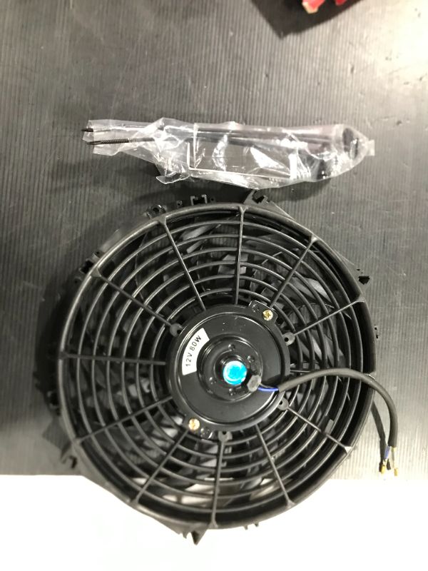 Photo 2 of 12" inch Slim Fan Push Pull Electric Radiator Cooling Fans 12V Mount Kit Unversal Black
