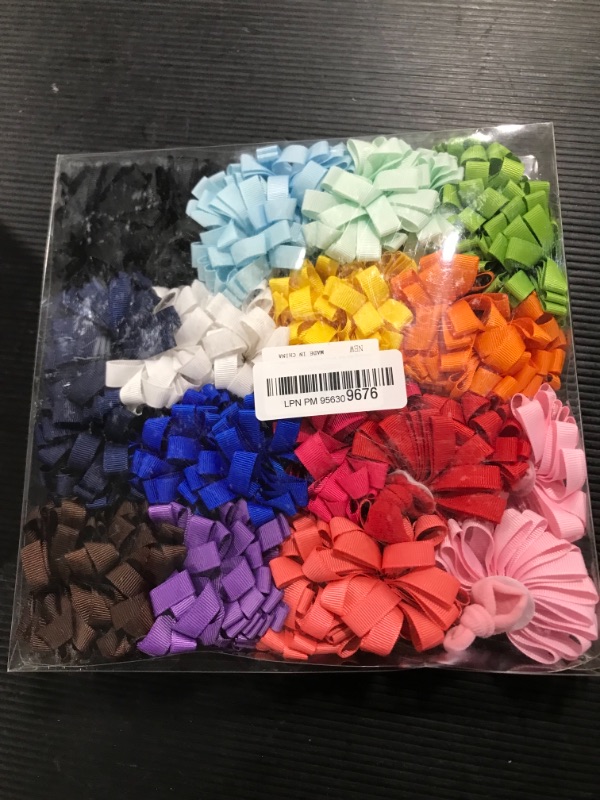 Photo 1 of 30PCS/15Pairs Baby Girls Elastic Hair Ties 3Inch Grosgrain Ribbon Hair Bows with Ties Kids Children Rubber Bands Ponytail Holders For Baby Girls Teens Toddlers